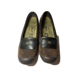 Merrell Plaza Moc Slip On Loafers Shoes Dark Coffee Brown Women's Size 8